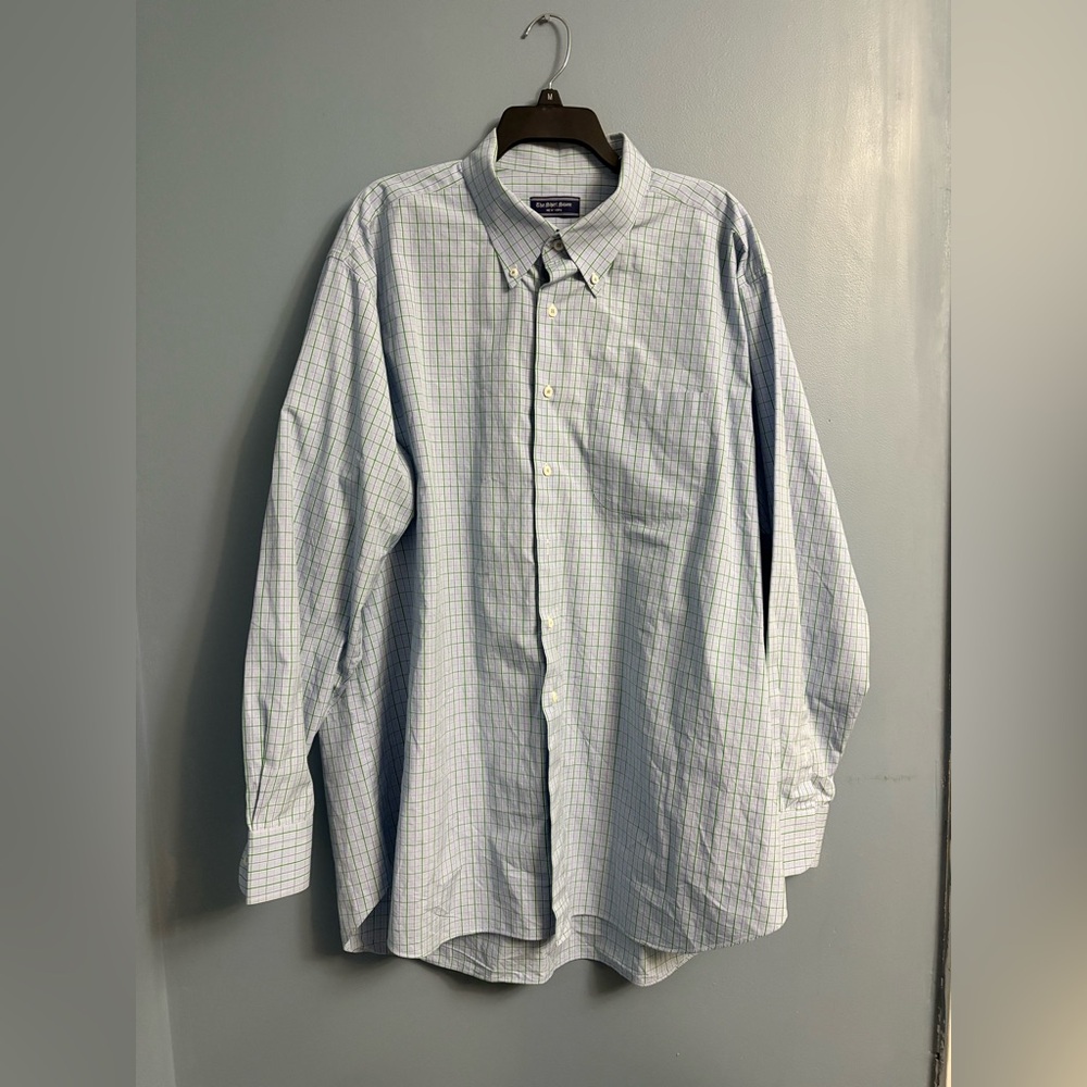 Brooks Brothers Light Blue Plaid Men's Shirt